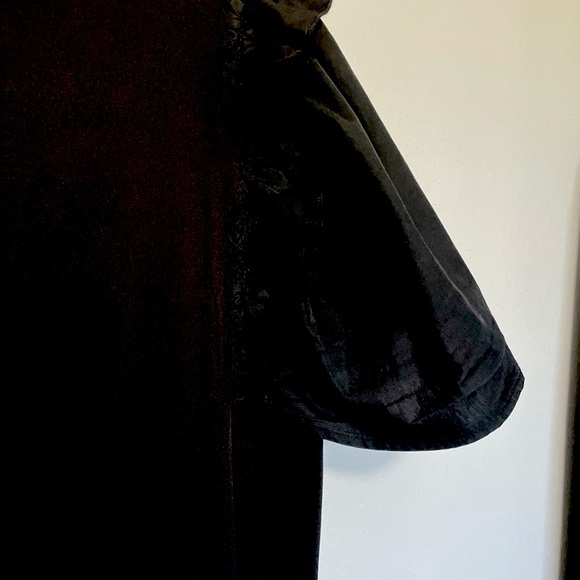 MINI DRESS PARTY COCKTAIL BLACK XL RUFFLE SHORT SLEEVES SHIFT GOLD BACK ZIPPER - Picture 7 of 11